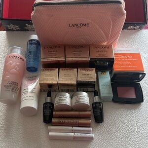 Lancome Absolue Skincare &  Makeup & mascara. 20 products + 1 bags + pouch. NIB